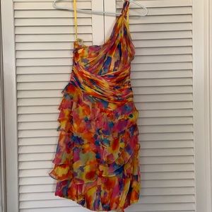 Multicolor one-shoulder dress - great for prom